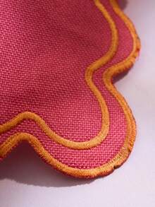 Bộ 1/4/6/8 tấm lót bàn hình chữ nhật màu đỏ hồng thêu họa tiết sọc lượn sóng, trang trí nhà bếp, đế lót ly chống trượt cho phòng ăn, phòng khách, mặt bàn, thích hợp cho nhà hàng, tiệc tùng, đám cưới, văn phòng, bàn cà phê, ngày Valentine. - màu xanh lá - Xem 5