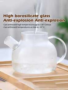 1 Set 1800ml (52oz) Glass Teapot With Removable Stainless Steel Infuser, Heat-Resistant Large Capacity Teapot, Handcrafted Floral Loose Leaf Pattern Design, Suitable For Women And Adults, Year-End Promotion Special Offer - Transparent - View 8