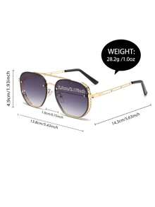 1 par de gafas de moda con marco de metal, accesorio de moda para la playa - Multicolor - Ver 6