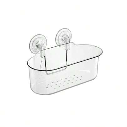 Suction Cup Shower CaddyNODrilling Removable Plastic Shower Shelf Organizer For Bathroom Storage And Kitchen Waterproof One Second Installation Shower Rack