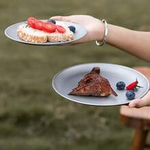 Plato de purificación de titanio, bandeja de cubiertos para exteriores, plato de ensalada de frutas, plato de picnic al aire libre, bandeja apilable para camping, suministros de camping - 14 centímetros - Ver 8