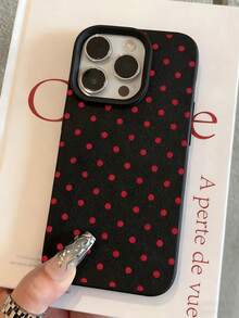 Funda de teléfono con diseño de lunares rojos de moda y creativa, diseñada para Apple 17, 16, 15, 14, 13, 12 Pro MAX, con bordes suaves, ideal como regalo para novio o novia