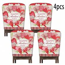 2/4/6 chiếc Vỏ bọc ghế vải lanh họa tiết trái tim, trang trí nhà cửa, thích hợp làm quà tặng ngày lễ tình nhân, trang trí, gia đình hàng ngày, phòng khách, phòng ăn, sân vườn, khách sạn, vỏ bọc ghế bằng chất liệu polyester có thể giặt được - Nhiều màu - Xem 22