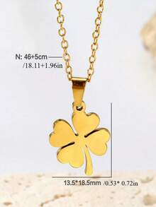 Dây chuyền mặt đơn giản bằng thép không gỉ mạ vàng 18K dành cho nữ, trang sức quyến rũ và thanh lịch, dùng làm quà tặng cho tiệc tùng, dạ tiệc và ngày lễ - Vàng - Xem 4
