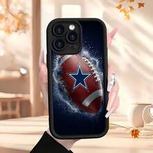 Estuche para teléfono con diseño de salpicaduras de fútbol Compatible con estuches para teléfonos   17  16 Pro Max  15 Pro Max  13 y  12 Hecho de material de TPU que brinda protección contra golpes y caídas Un gran regalo para familiares, amigos, seres queridos, novios / novias y para Navidad - Negro - Ver 6