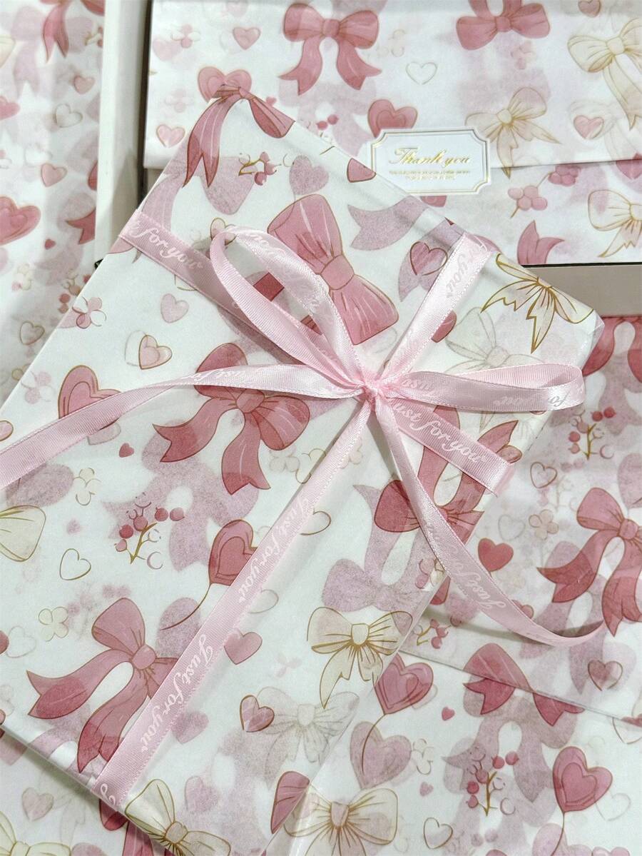 60/30/10 حزمة هدايا ورد الحب لعيد الحب - ورد بحجم 20 * 34 بوصة وتصميم فيونكة الحب، تغليف خفيف واقي، فيونكة حب وردية، تصميم حزمة الورد، نمط بالون الحب، مستخدم لتغليف الهدايا، حماية العناصر الهشة، ديكور المناسبات - خلفية بيضاء مع قوس - مشاهدة 1