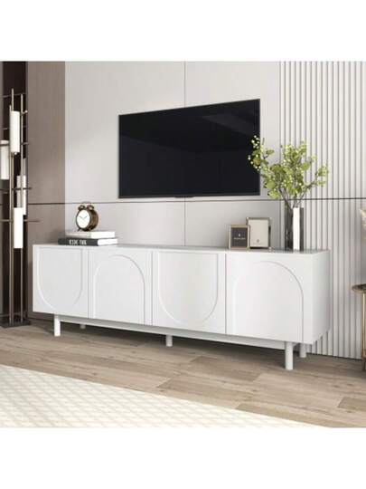 Moderne Wit TV St 175 38 56 Cm, Adjustable Insert, Lightweight Luxurious Flat Screen view 3