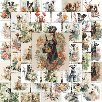 63 piezas Pegatinas de grafiti de cachorros de acuarela de dibujos animados - Vinilo impermeable, adecuado para portátiles, tazas de agua, cuadernos, maletas, etc. - Decoración DIY de scrapbook estética y linda