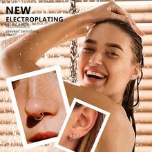 8pcs 16G Surgical Steel Hinged Segment Clicker Nose Hoop Spiral Cartilage Daith Ear Plugs Sleeping Earrings Body Piercing 6-12mm - Multicolor - View 10