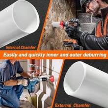 Herramienta de desgaste de PVC PVC 2 en 1 Reamer de chaflán para bordes de tubería exterior interno ideal para aplicaciones de plomería CPVC ABS PP PE suaviza las rebabas paraReamer - como en la foto - Ver 2