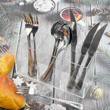 1个透明亚克力餐具架，多格餐具收纳盒，适用于厨房台面，现代简约化妆刷和笔收纳盒，美观家居收纳盒