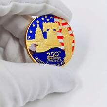 1776-2026 USA 250th Anniversary Commemorative Coin, Statue Of Liberty Gold-Plated Coin - Gold - View 6