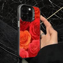 Funda de Teléfono con Estampado Floral de Rosa Roja para Modelos de  y  Adecuada para Todas las Estaciones Opción de Regalo Ideal - Plateado - Ver 4