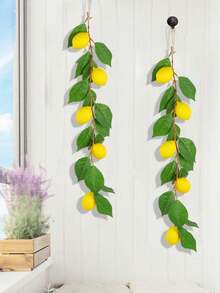 悬挂式人造柠檬藤蔓，配以仿真黄色柠檬 - 适用于书架/墙壁/办公室/卧室/客厅/情人节/圣诞节及其他场合 - 彩色 - 查看 9