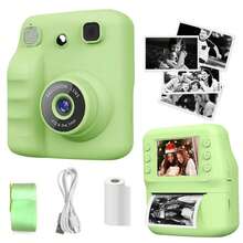 This Instant Print Camera Comes With Photo Paper, Designed Specifically For Children To Enjoy The Fun Of Selfies. It Combines Instant Imaging And Digital Functions, Supporting 1080P HD Video Recording To Capture Precious Moments. With A Built-In MP3 Player And Educational Games, It Is An Ideal Gift For Children Aged 3-12, Especially Suitable For Occasions Like Christmas, New Year, And Birthdays. - Green - View 13