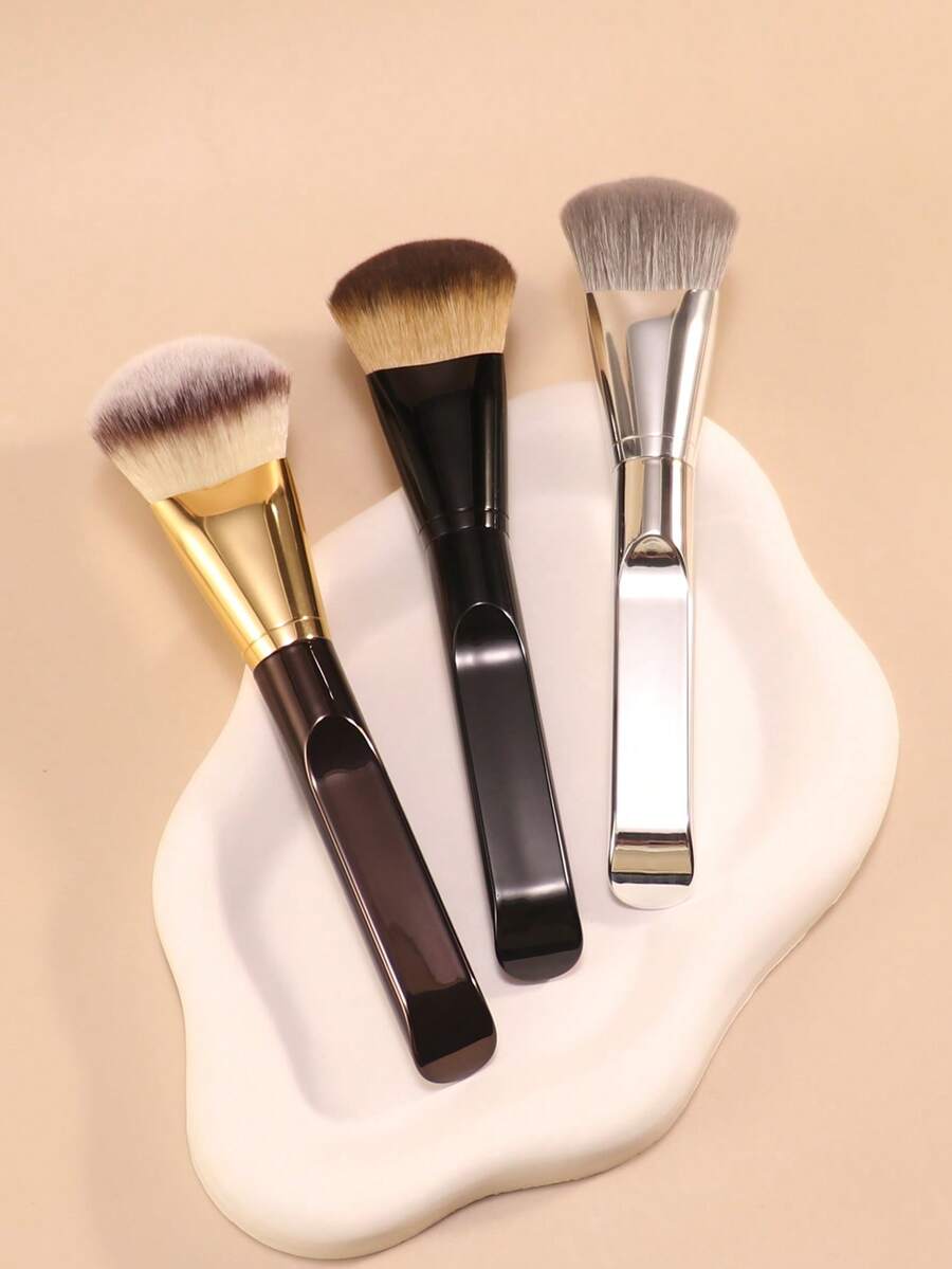 Angled Foundation Brush, Designed For Contouring Facial Features. Multifunctional Makeup Tool, Essential Travel Beauty Companion. - Multicolor - View 1