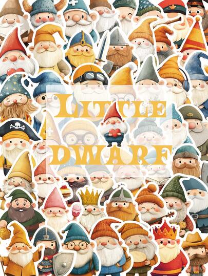 50pcs Little Dwarf Elf Old Man Santa Claus Stickers For Kids Adults And Water Bottle Calendar Cards Envelopes Scrapbooking Laptop, Holiday Stickers Christmas Xmas Party Favors Supplies Gift Decoration