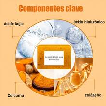 5 unidades de jabón 3 en 1 de cúrcuma, jabón de limón, jabón de curcumina, limpieza profunda, hidratante, jabón de jengibre para baño, jabón artesanal para rostro y manos, gel de ducha, gel corporal, limpiador facial, limpiador corporal, jabón natural - Amarillo - Ver 5
