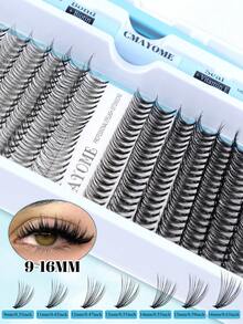 280/320片簇状假睫毛，单根嫁接，D型卷翘，9-16mm DIY睫毛嫁接套装，10D+20D+30D+40D+50D+60D+80D+100D防水假睫毛，猫眼睫毛，自然纤长、浓密飘逸、柔软轻盈、可重复使用分段式假睫毛 - 淺藍色 - 查看 11