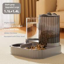 Dog Bowl Cat Food Bowl 2 In 1 Pet Automatic Feeder And Waterer Food Container Supplies, Extra-Large Capacity 2500 Ml,Suitable For Puppies And Kittens - 2公升 - 查看 2