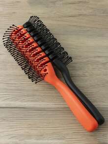 1pc Hollow Leaf Shaped Comb, Suitable For Men's Pompadour & Women's Voluminous Hairstyles, Dry/Wet Use, Anti-Static, Massage Teeth