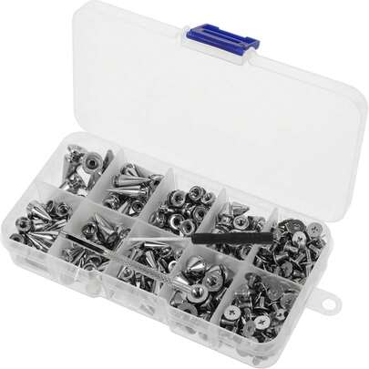 176 Sets Pointed Bead Screw Rivet, Punk Spikes And Studs Kit, Metal Tree Spikes Studs For Leathercraft And Punk Style Clothing Accessories DIY Craft Decoration