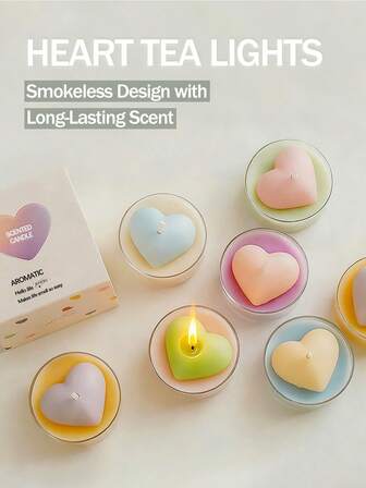 1/2/4-Piece Handmade Heart-Shaped Soy Wax Scented Candle | 6 Fragrances (Including Lavender) | Smoke-Free | Perfect Gift For Women, Grandma, Wedding Favors | Room Decor | Valentine's Day Gifts | Anniversary Gifts