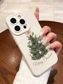 1pc Fashionable Christmas Tree Pattern Full Coverage Fingerprint-Resistant Soft Silicone Phone Case, Compatible With IPhone 16 Pro Max/16/16 Pro/16 Plus/15/15 Pro Max/15 Pro/11/12/13/14 Pro Max/11 Pro/11 Pro Max/12 Pro/12 Pro Max/13 Pro/13 Pro Max/14 Pro/14 Pro Max - Multicolor - View 2