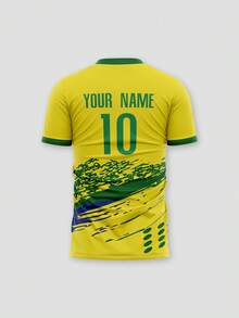 Customized Football Jersey, Football Team Uniform, Team Apparel, Can Customize Team Name, Player Number And Player Name - Yellow - View 4