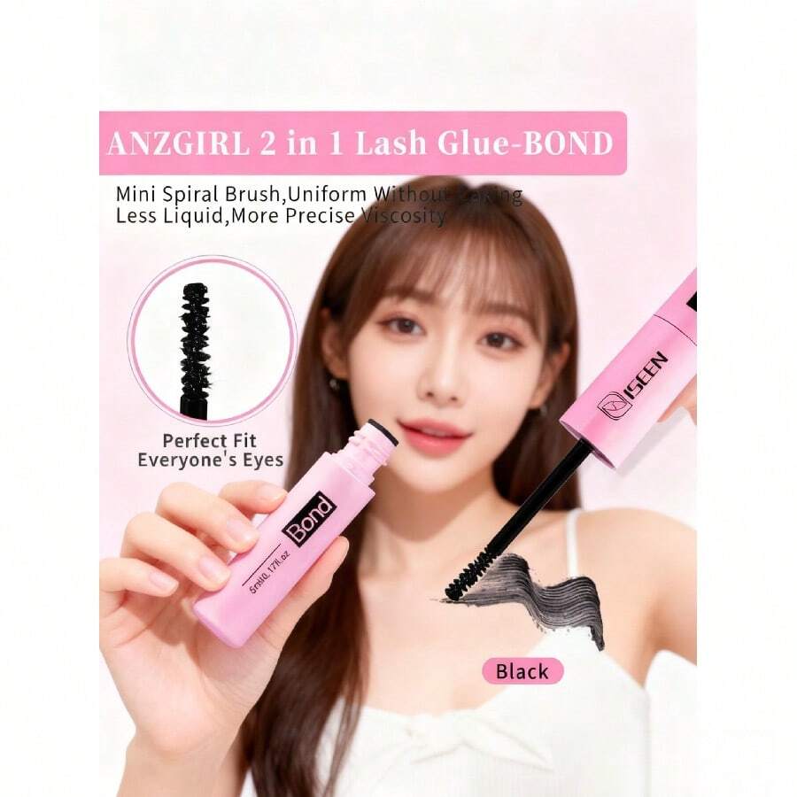 2-In-1 Lash Bond And Seal (1pc) - 5ml Bond + 5ml Seal Strong Hold Cluster Lash Glue For DIY Lash Extensions - màu đen - Xem 1