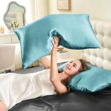 INFIIXSO Silk Pillow Cases 2 Pack Standard Size, Ultra Smooth & Soft Mulberry Silk Pillow Case For Hair And Skin, Breathable Cooling Silk Pillowcase With Hidden Zipper (Ocean Mist, 20x26 Inches),2PackStandard(20inchX26inch),OceanMist - 海洋迷霧 - 查看 9