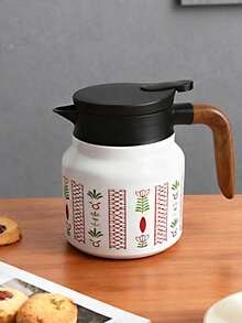 1pc 800ml Saudi Style Coffee/Tea Pot, Long Keeping Warm, Middle Eastern Style Palm Tree Print, Suitable For Home, Restaurant, Gift Giving, Saudi National Day - Multicolor - View 7