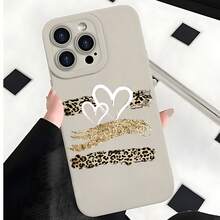 2026 nueva funda de teléfono esmerilada, funda de teléfono con diseño de corazón de leopardo para  17 14 Pro Max  17 13  17 12  17 11  Galaxy S23 S22 S21 S20 protector de teléfono funda de pareja regalo para él y ella regalo de San Valentín cumpleaños - Negro - Ver 3