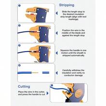 TTJM VCELINK Wire Stripper And Cutter Professional Quick Strip Automatic Wire Stripper 2 In 1 Adjustable Electrical Cable Wire Stripping ToolandEagle Nose Self-Adjusting Wire Pliers 7-Inch - YellowBlue - 查看 7