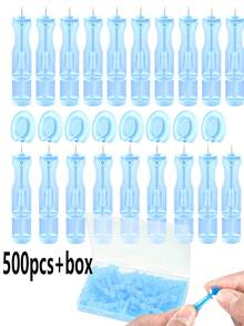 500pcs/300pcs/200pcs/100pcs/50pcs/30pcs/20pcs/10pcs Disposable Acne Needle, Blackhead Remover Tool, Pimple Extractor Kit, Designed For Men & Women, Facial Cleaning Tool, Portable, Individually Sealed, For Acne, Skin Cleaning - Baby Blue - View 9