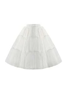 四层薄纱衬裙，短款泡泡裙内衬，适用于婚礼、舞会、万圣节、圣诞节服装，营造蓬松效果 - 多色 - 查看 10