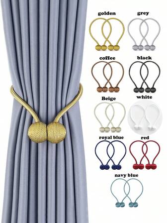 1 st/2 st/4 st moderna minimalistiska hörlursformade magnetiska gardinband, lämpliga för gardinfäste, flera färgalternativ