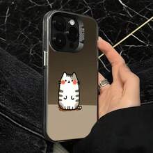 Funda de Teléfono Transparente Gris con Patrón de Gato Lindo para  14 Pro Max  13 Pro  12  Galaxy S23 S22 S21 Opción de Regalo Ideal para Todas las Estaciones - Plateado - Ver 4