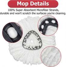 O-Cedar Spin Mop Replacement Head Set With Base And 30" To 58" Handle, Combo Set Includes 4 Pack Mop Refills - Red - View 4