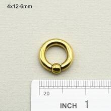 1 szt. Złoty pierścień PVD ze stali chirurgicznej PA, duży rozmiar, pierścienie z koralikami sprężynowymi, kulki BCR do przekłuwania nosa, kolczyki do przegrody nosowej dla mężczyzn i kobiet, biżuteria do ciała, 00G, 0G, 2G, 4G, 6G, 8G, 10G, 12G, średnica 10-22 mm