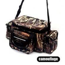 Large Capacity One Shoulder Crossbody Fishing Tackle Bag, Outdoor Sports Fishing Bag, Camouflage/Black
