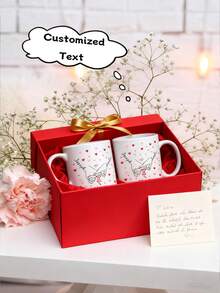Personalizowane ceramiczne kubki do kawy, personalizowane kubki, pamiątkowe kubki świąteczne, wysokiej jakości kubki wielokrotnego użytku, romantyczne kubki dla par, personalizowane kubki do kawy dla par, odpowiednie do biura, domu, na Dzień Ojca, Walentynki, urodziny, zaręczyny, ślub, ukończenie szkoły (wzór dwustronny), najlepszy prezent na Boże Narodzenie, spersonalizowane prezenty, Boże Narodzenie, Święto Dziękczynienia, urodziny, prezenty świąteczne