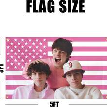 Flag - 3X5FT Pink Flags Tapestry Banner With 4 Brass Grommets For Bedroom College Dorm Room Men Cave Living Room Decor - 紅色 - 查看 6