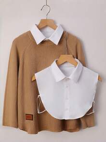 1件装可拆卸领子纯色休闲优雅连衣裙/毛衣/衬衫 | 适合工作通勤/约会和派对 | 多功能时尚配饰 | 可用作文胸配饰、派对装扮点缀、约会之夜颈链、时尚项链、轻盈面料、易于佩戴、半领设计、时尚配饰、适合职业女性四季穿着