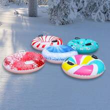 Inflatable Snow Tube - Heavy Duty PVC Foldable Winter Water Sled, Blue/Black/Green/Pink/White, With Air Compatible Design - Snow Tubing, Ski Resort Fun, Christmas & New Year Gift - Multicolor - View 7