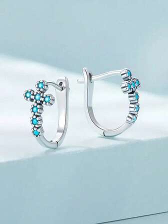 1 par de pendientes de aro con circonita cúbica de moda para adolescentes, para decoración diaria, para fiesta, regalo de joyería