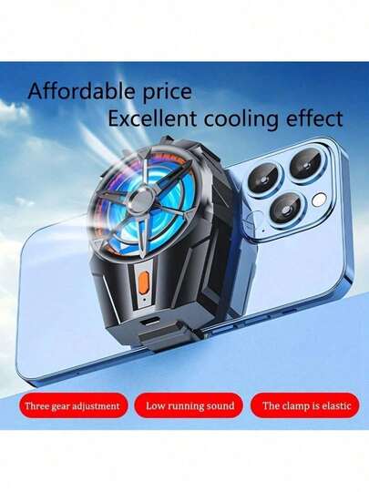 1 pieza Ventilador de radiador de teléfono semiconductor - Enfriamiento rápido en 3 segundos, enfriamiento de gran área, compatible con todos los modelos de teléfonos, ideal para juegos/transmisión en vivo/tareas de flash. Radiador de juegos para teléfono, ventilador de enfriamiento semiconductor, enfriador de teléfono de clip, enfriamiento rápido, enfriador de juegos para teléfono, enfriador de teléfono universal, enfriador de teléfono para transmisión en vivo.
