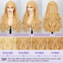 Christmas Costume Wig, Women's Long, Wavy Blonde Wig With Bangs, Fully Synthetic, Suitable For Everyday Wear, Parties, And Holiday Outfits. - Gold - View 4