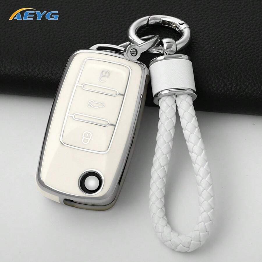 Bao đựng chìa khóa xe hơi bảo vệ toàn diện 360°, phù hợp với các dòng xe Polo, Tiguan, Passat B5, B6, B7, Golf 5, EOS, Scirocco, Jetta MK6, Octavia A5. - A - Xem 1