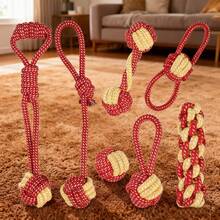 Large Collection Of Cotton Rope Knot Toys For Dogs - Pet Supplies For Teething, Teeth Cleaning, Bite Resistance & Boredom Relief - Multicolor - View 11